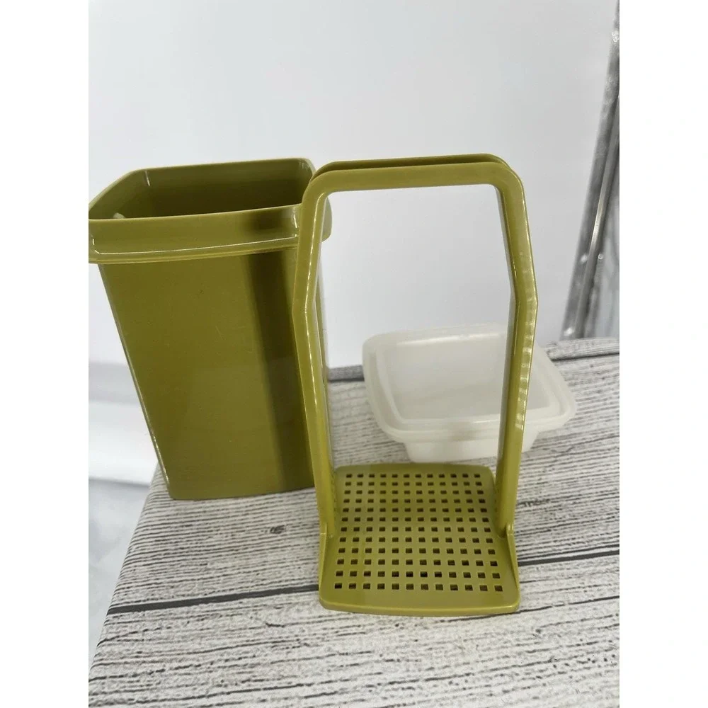 Tupperware Pickle Keeper Holder Vintage Clear Lid Green Drainer #1330-1 3 Pieces